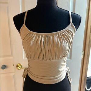Women's Cream Sleeveless Top